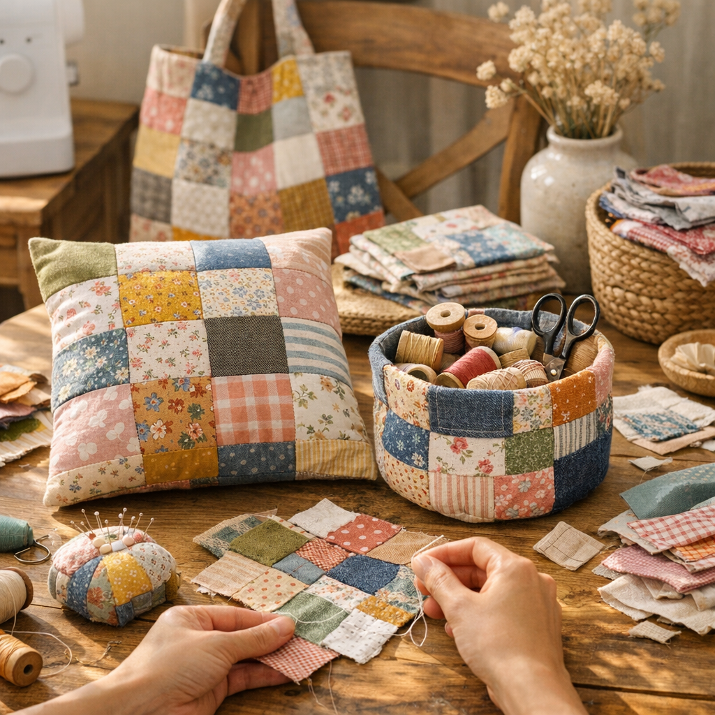 Patchwork, déco et upcycling&nbsp;: recycler ses chutes de tissus sans effet bricolage