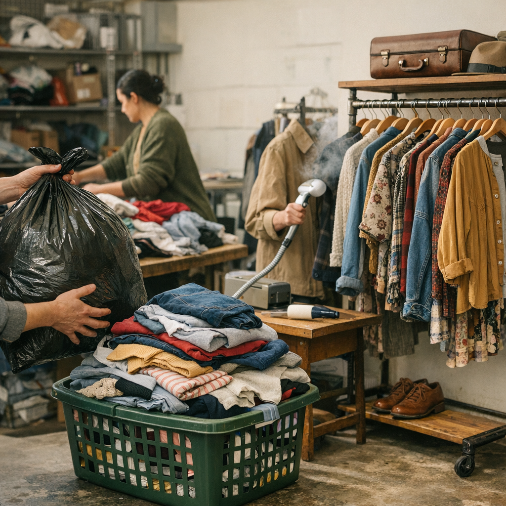4. Comment fonctionne une friperie&nbsp;: du sac donné au portant vintage