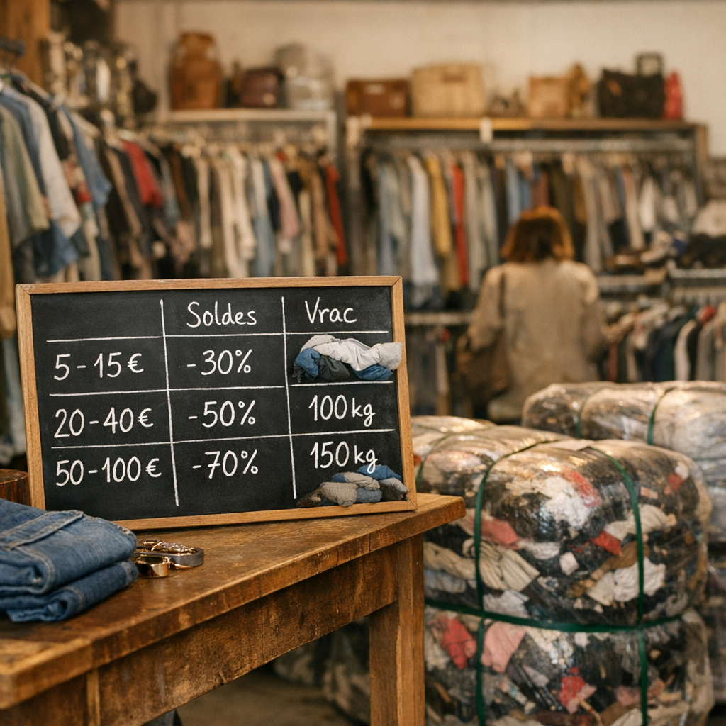 Prix, soldes et balle de friperie : le tableau des fourchettes