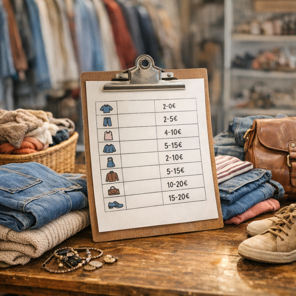 Quels prix viser en friperie pas cher&nbsp;? Le tableau des repères utiles
