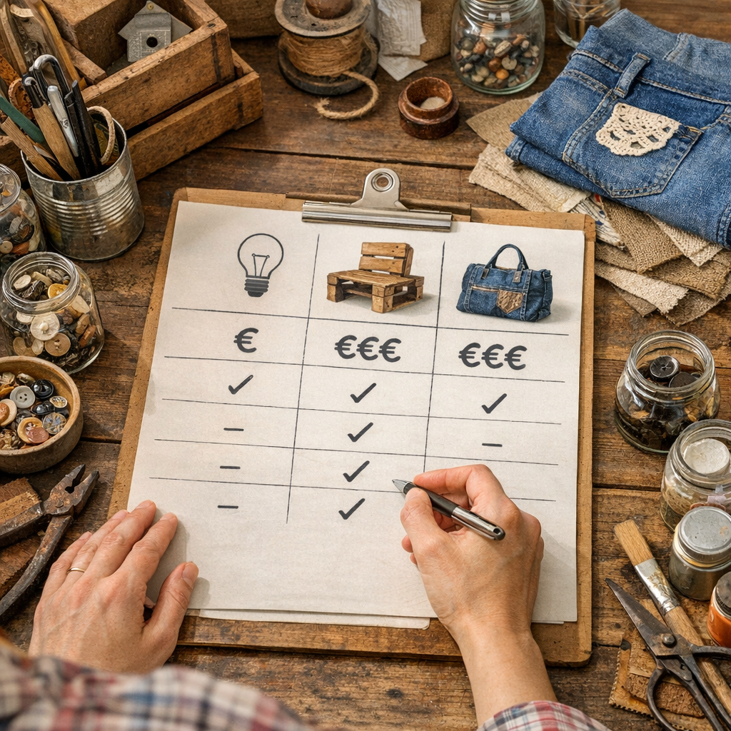 Quel prix pour un projet upcycling&nbsp;? Le tableau comparatif