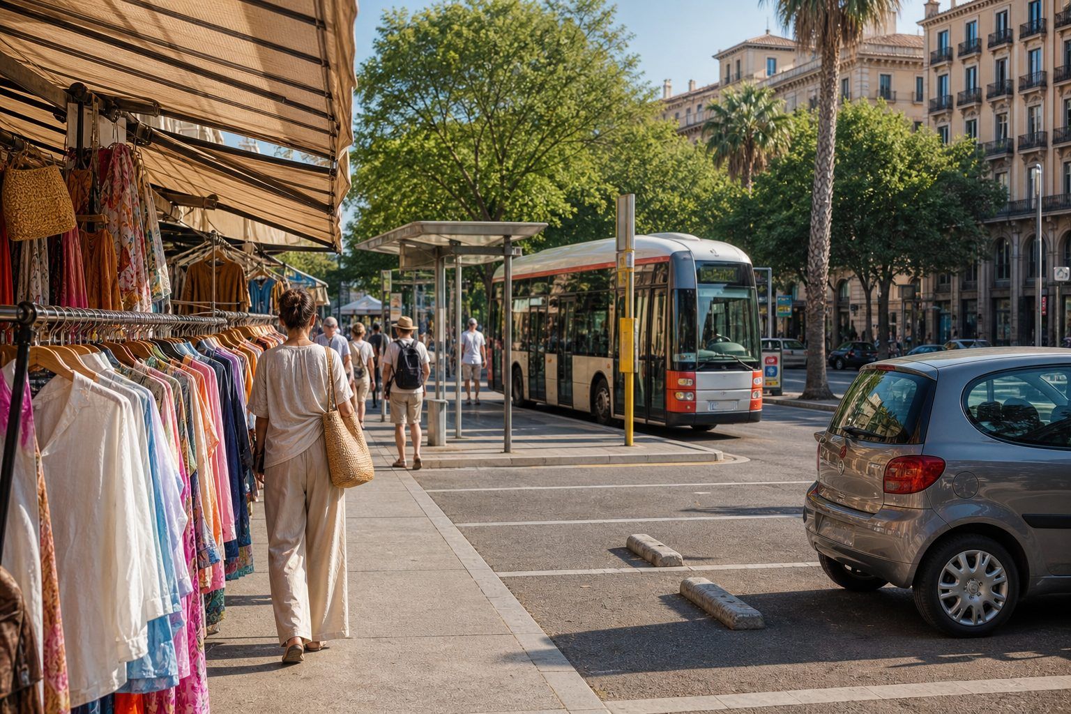 Marchés de Barcelone : arrêts, bus public et parking sans perdre une matinée