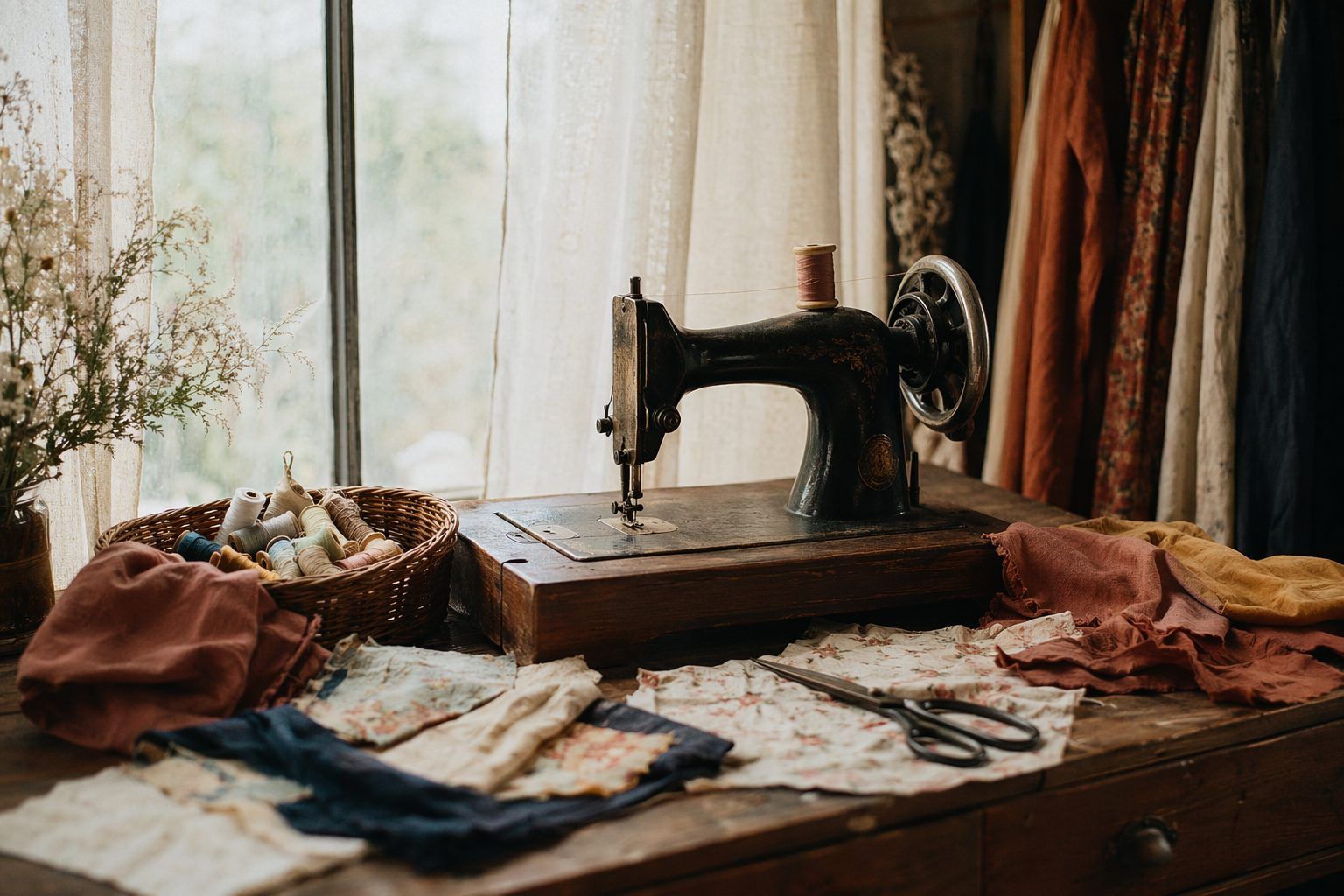 Machine à coudre Singer dans un atelier de couture